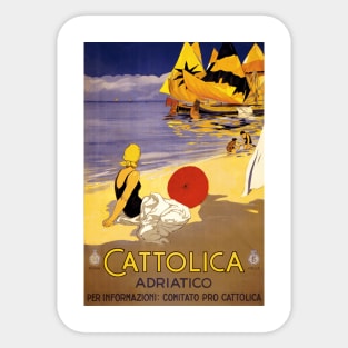 Cattolica, Italy - Vintage Travel Poster Design Sticker